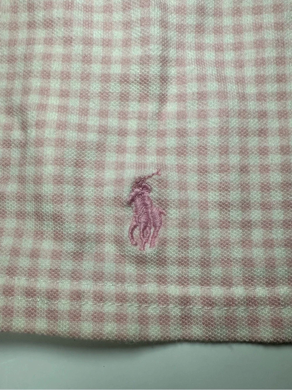 POLO RALPH LAUREN PINK GINGHAM DOG SHIRT LARGE PET POLO PREPPY COTTON PINK PONY